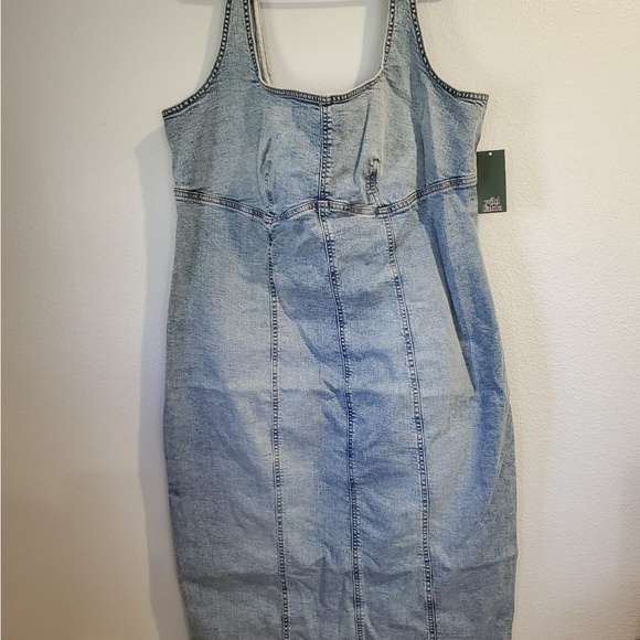 Wild fable Stylish Light Blue Denim Dress - Picture 4 of 5